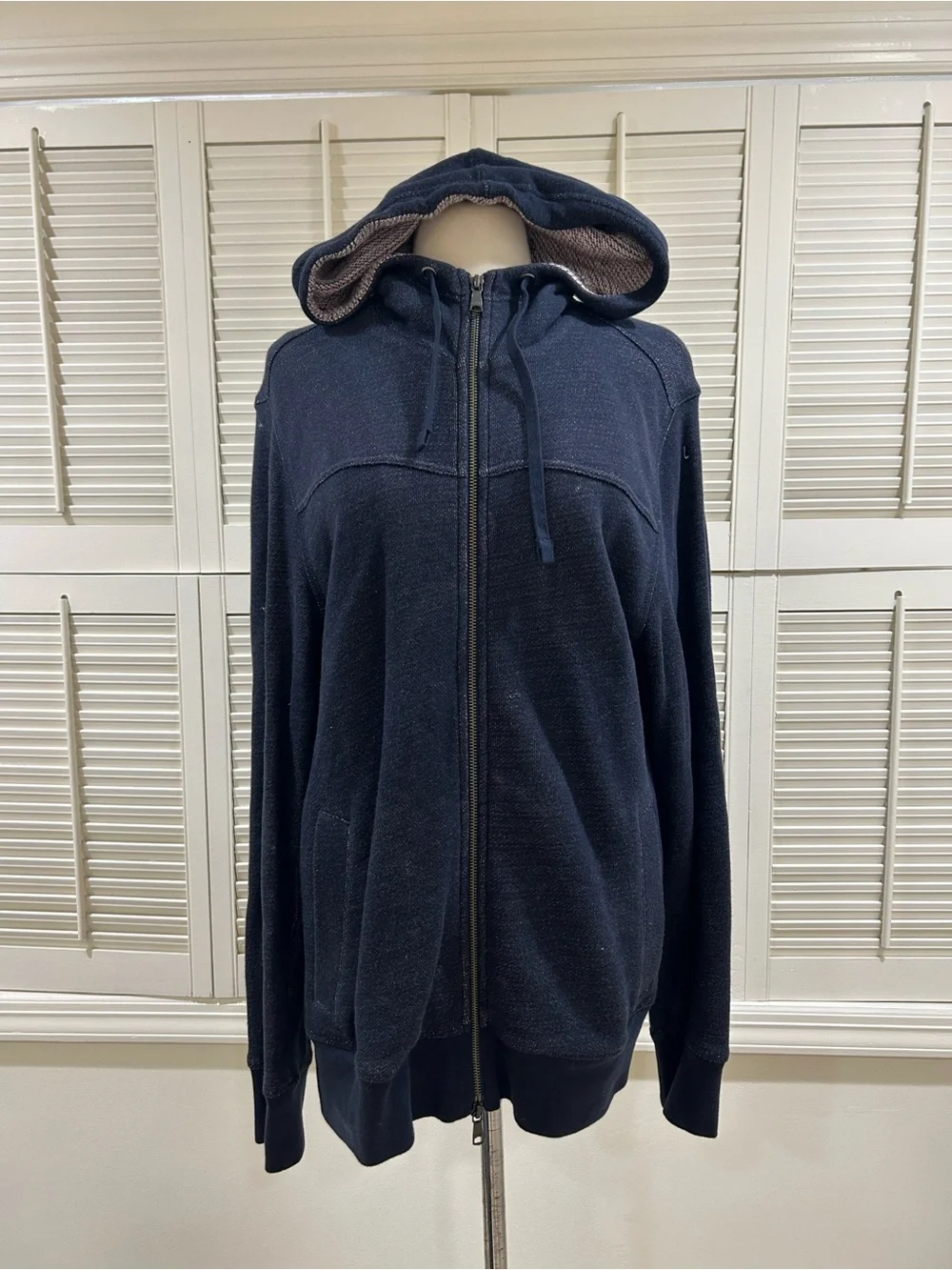 Banana Republic Men's Navy Hooded Zip Sweater